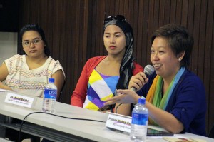 From Left, Ivanka Custodio, Claire Balabo and Pastor Kakay Pamaran